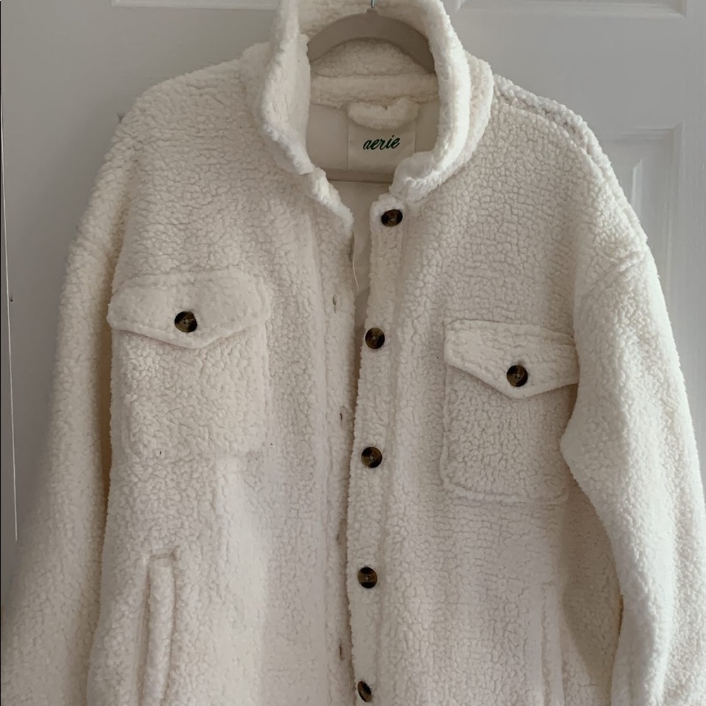 Aerie white shacket